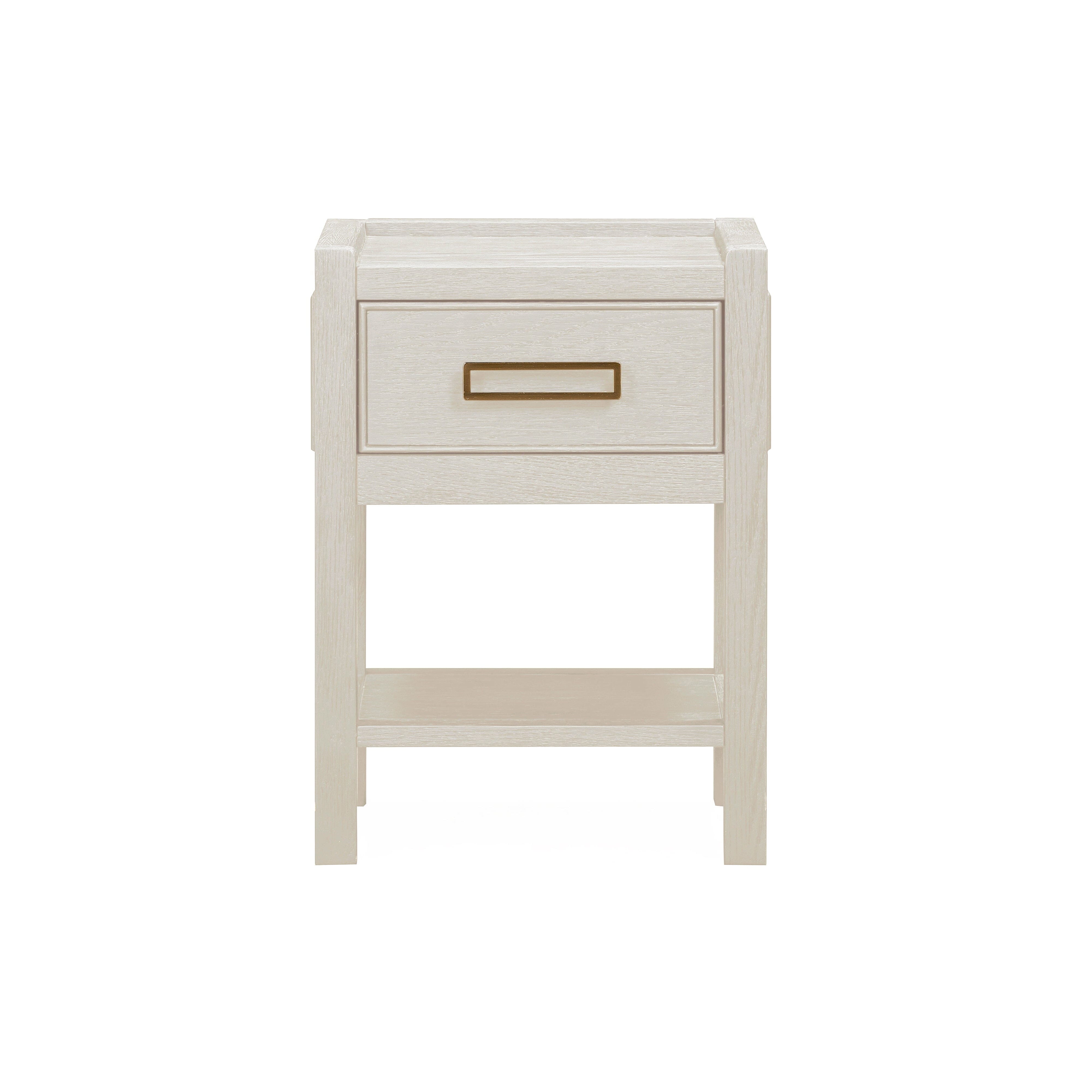 Cream Oak Veneer 1 Drawer Bedside Table