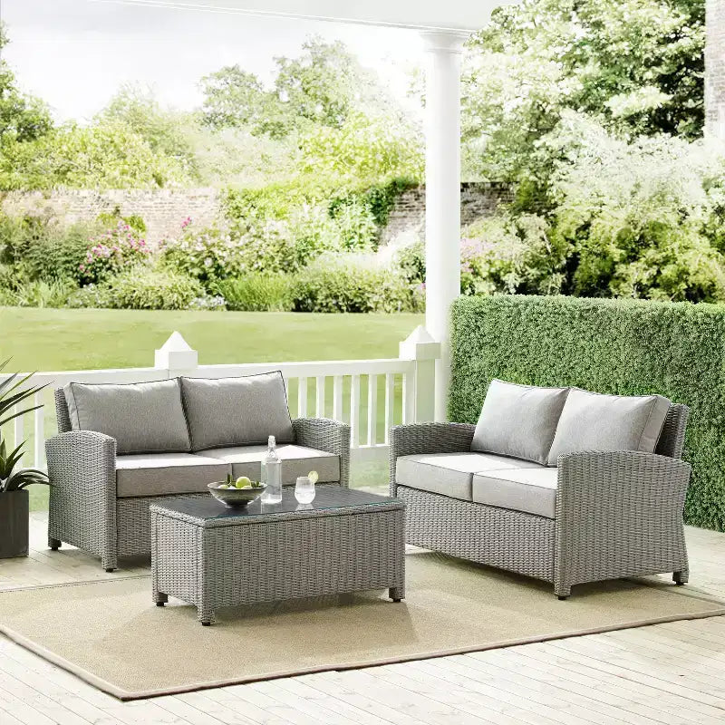 Bradenton 3pc Outdoor Wicker Seating Set - Crosley