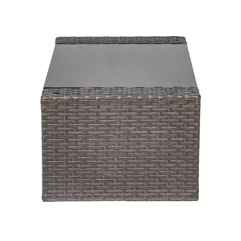 WestinTrends 4 Piece Outdoor Wicker Rattan Conversation Sofa set with Coffee table