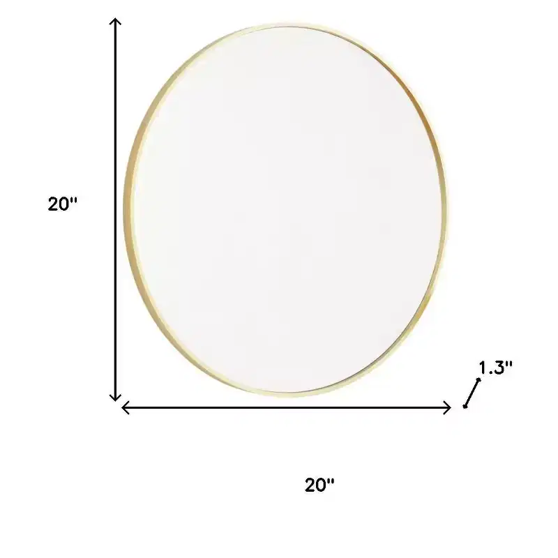 20 Gold Metal Round Framed Bathroom Vanity Mirror