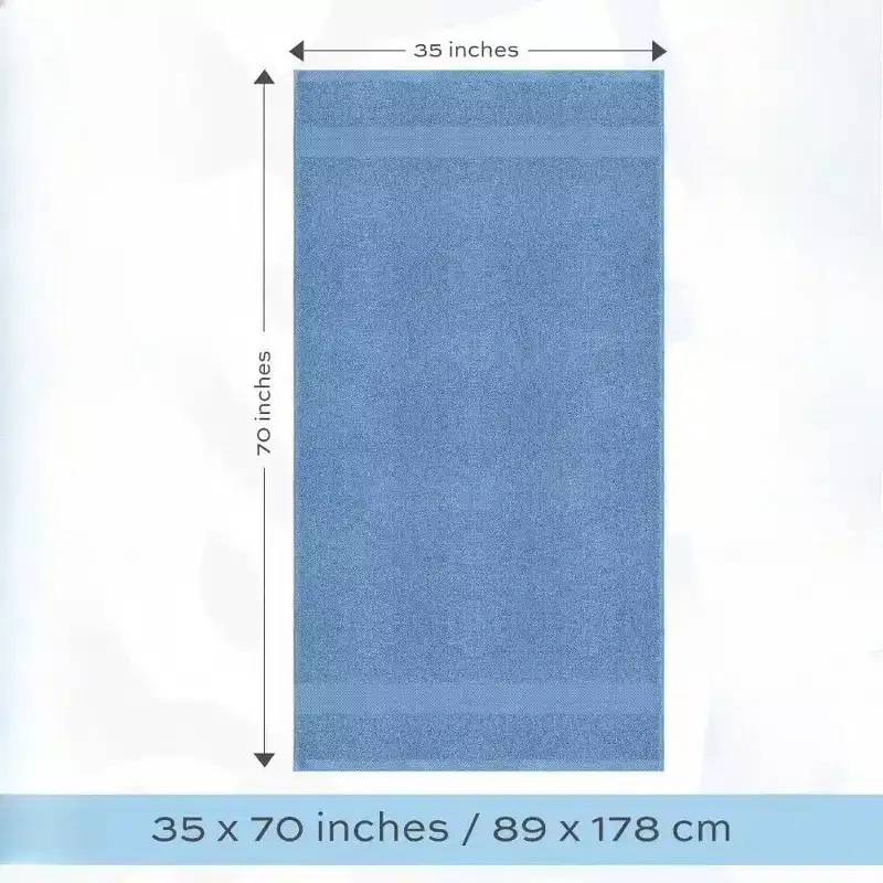 Luxury Soft Bath Towels - 650 GSM, 35x70, Light Blue, 2 Pack