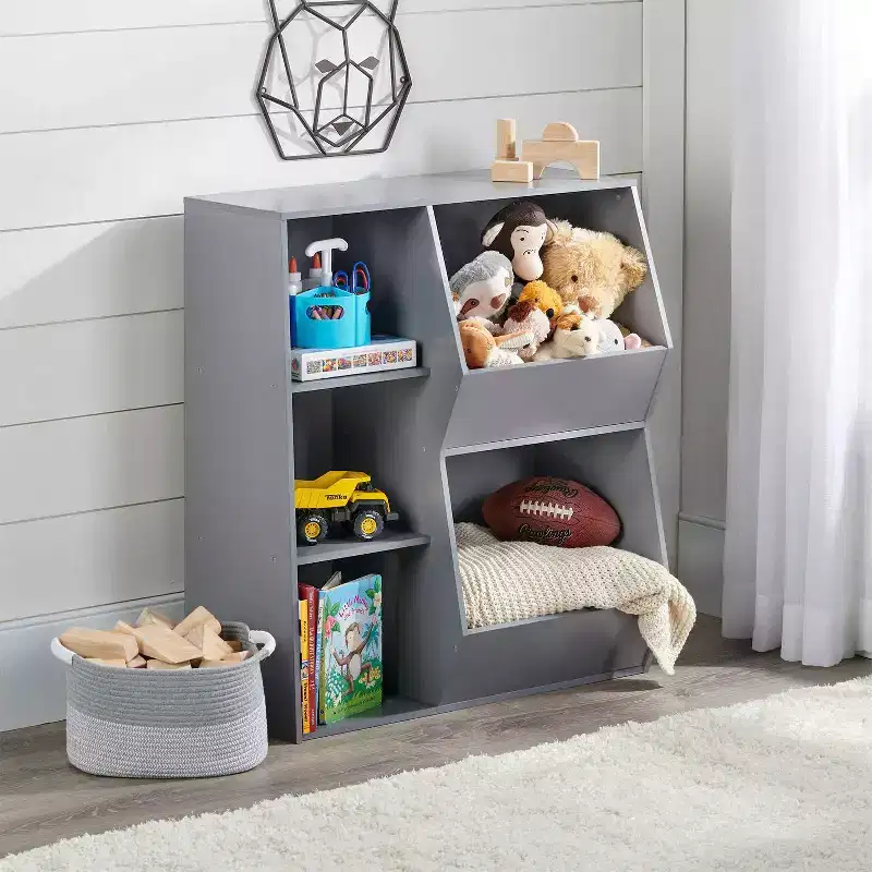 Badger Basket Side-by-Side Combo Bin Storage Unit Gray