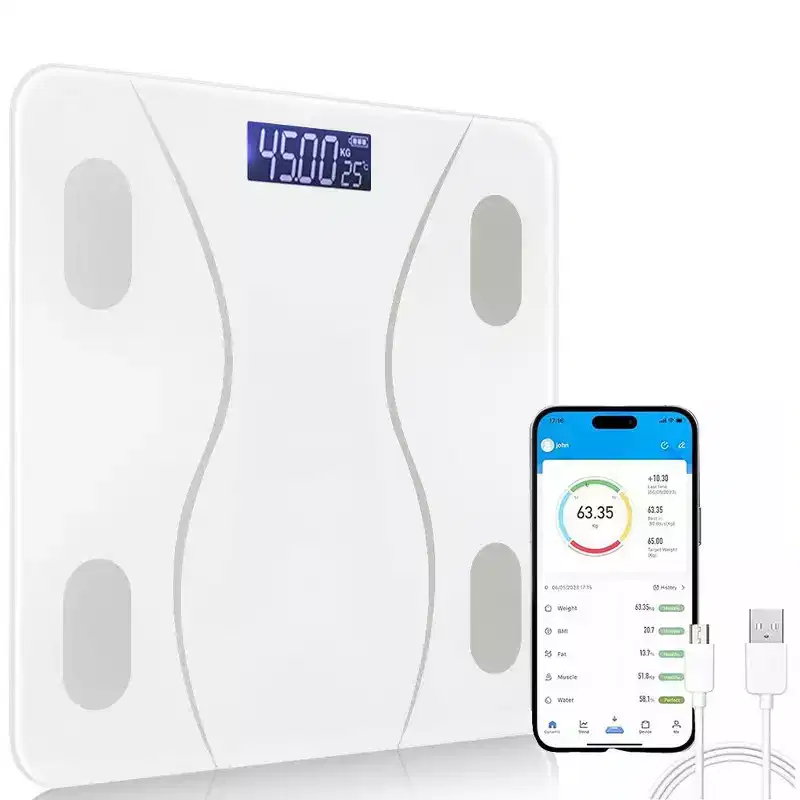 Swtroom Smart Bluetooth Body Fat Scale - Rechargeable Digital Bathroom Scale with App 400lbs Capacity