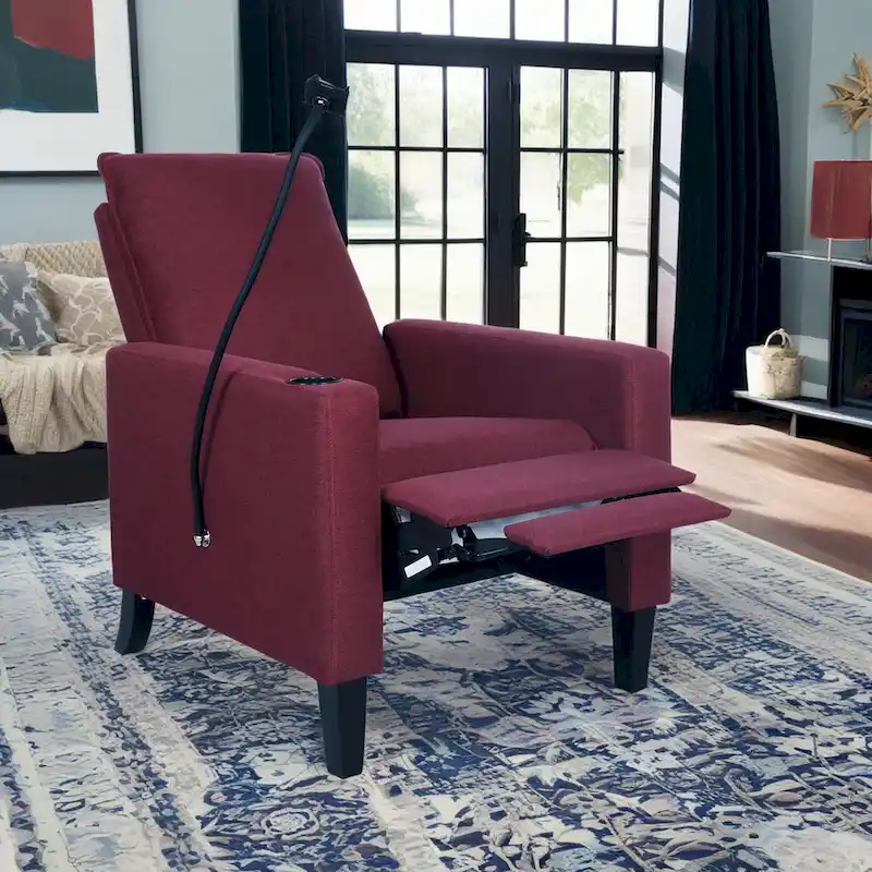Adjustable Recliner Sofa with Cup Holder and Storage Pocket