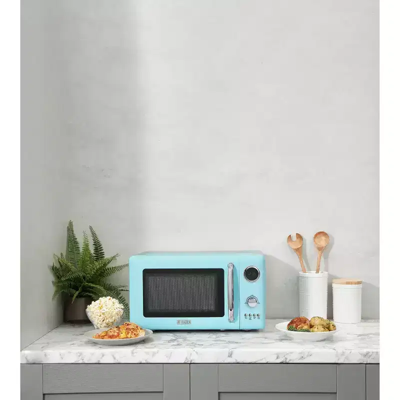 Haden 700W Compact Countertop Microwave Over Turquioise