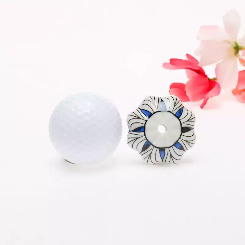Unique Bargains Hand Painted Ceramic Door Wardrobe Cabinet Knobs 1.6 Inch Blue 1 Pc