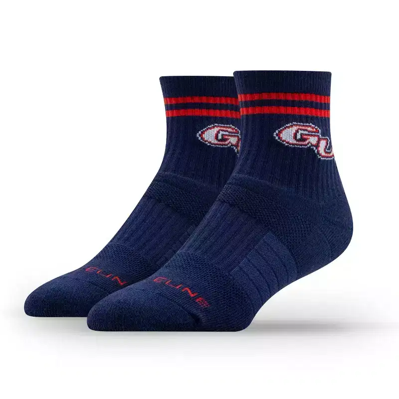 NCAA Gonzaga Bulldogs 2pk Socks: Crew Height, Cushioned Heel & Toe, Midweight Fabric