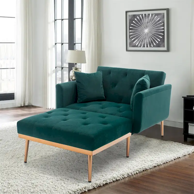 Barrel Accent Chair with Foam Padding and Velvet Upholstery