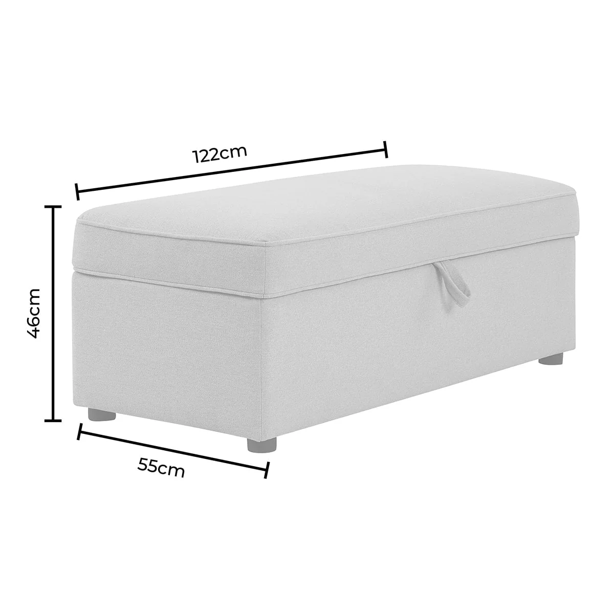 Rectangle Ottoman Storage - Sand Stripe
