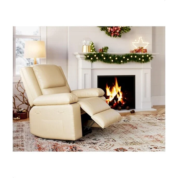 Faux Leather Power Lift Recliner, Heat & Massage, 1-Person �� Cognac / Coffee / Tan / Grey / Beige