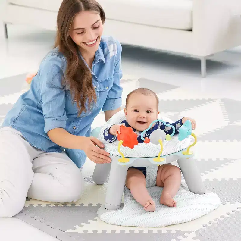 Skip Hop Baby Seat Silver Lining Cloud 2-in-1 Sit-up Chair & Activity Floor Seat - Gray