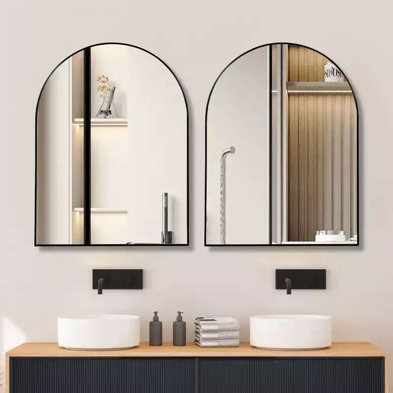 30 x 40 Arched Decor Wall Mirror, Large Modern Aluminum Alloy Frame Vanity Mirror for Entryway & Bathroom