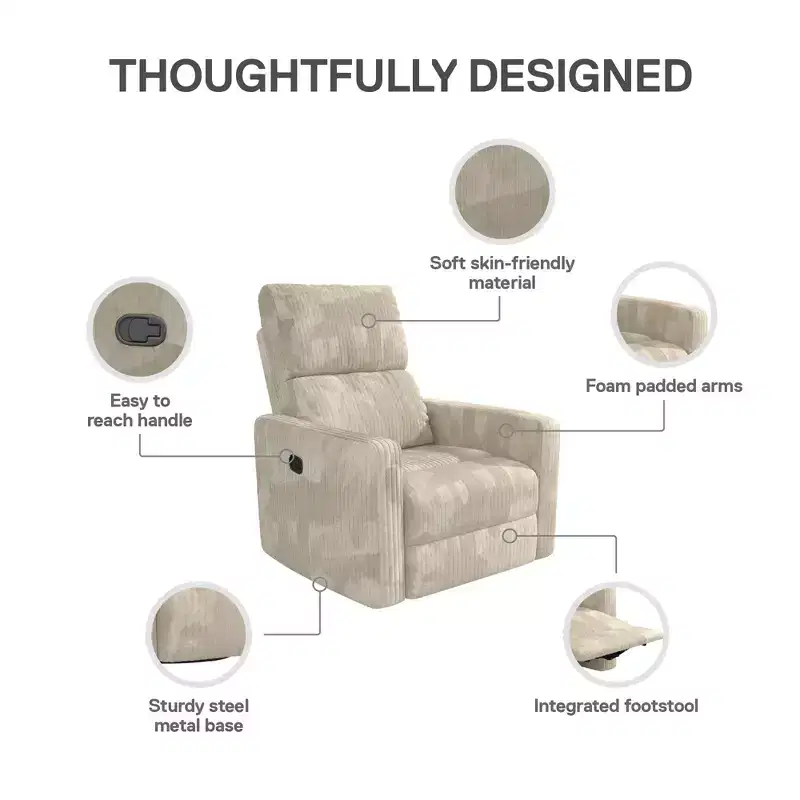 DHP Lukas Swivel Recliner Chair