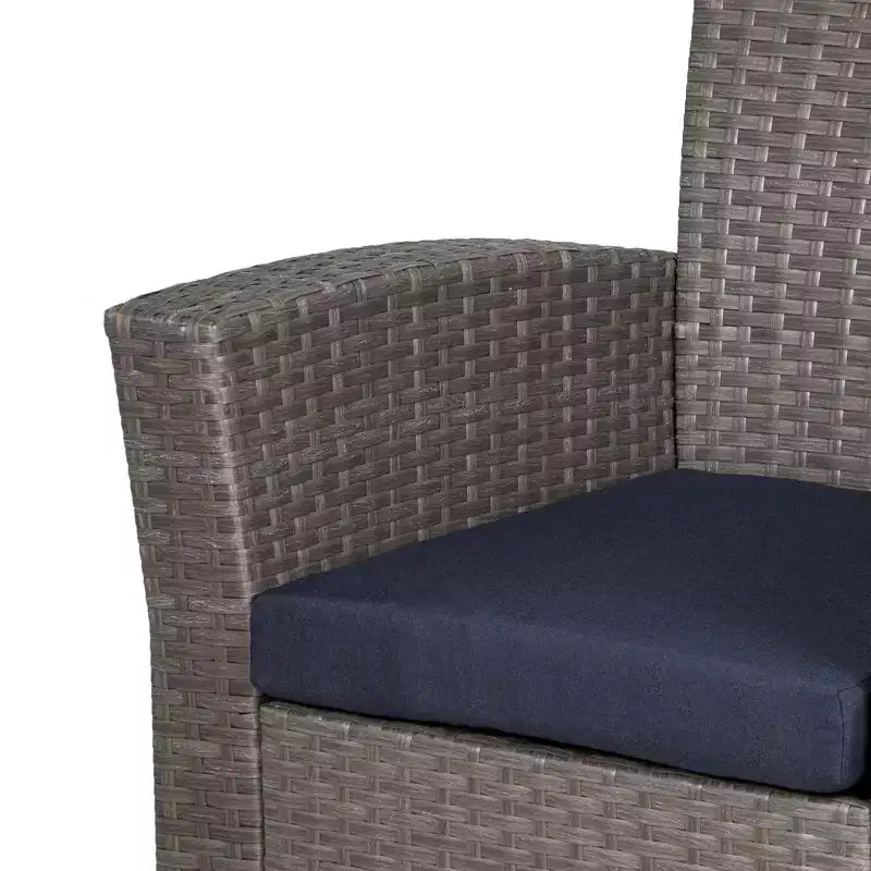 WestinTrends 4 Piece Outdoor Wicker Rattan Conversation Sofa set with Coffee table