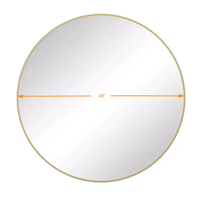 Decorative 48 Round Wall Mirror with Black Metal Frame
