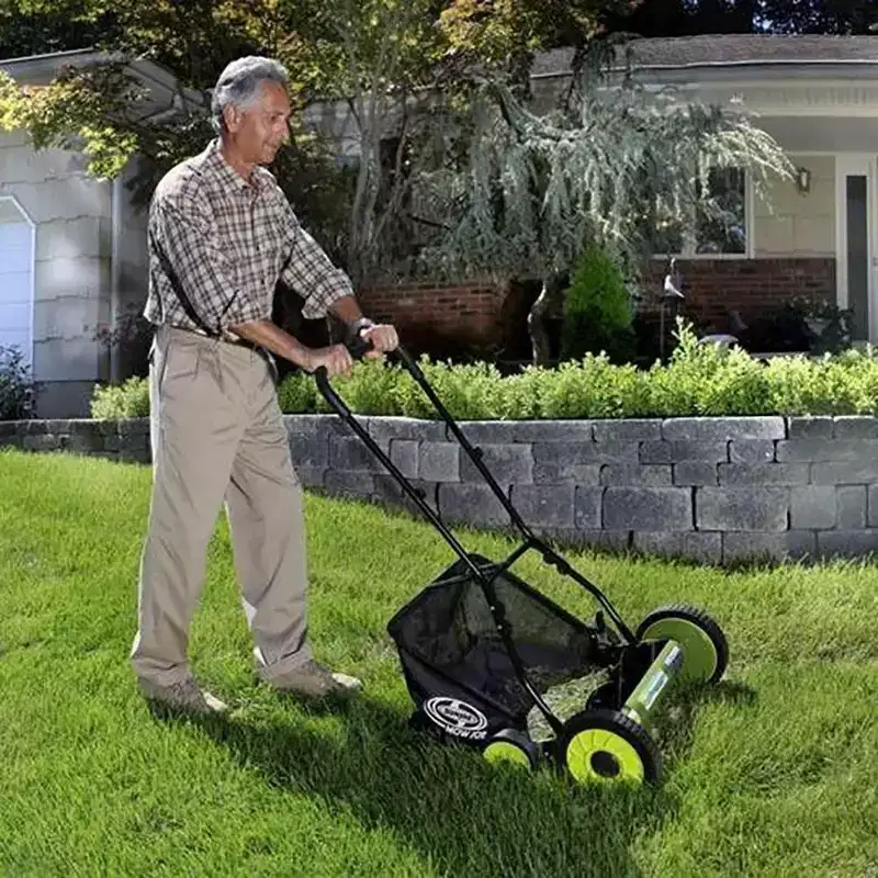 Sun Joe Manual Reel 18 Push Behind Lawn Mower with Grass Catcher, SUJ-MJ501M