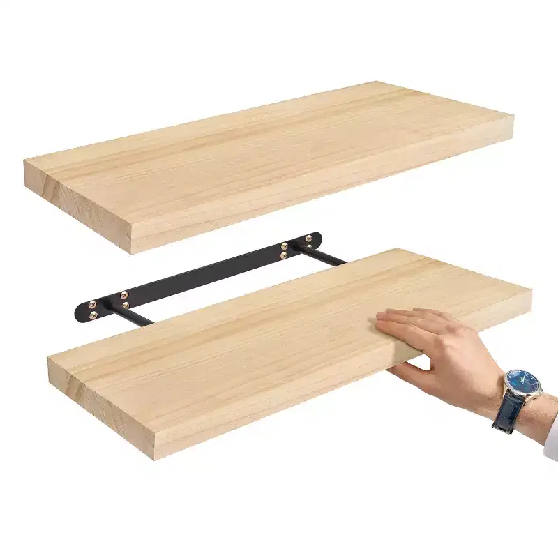 Sorbus 2 Pack 24 Solid Wood Floating Shelves - for Bathroom Decor, Books, Bedroom & Living Room