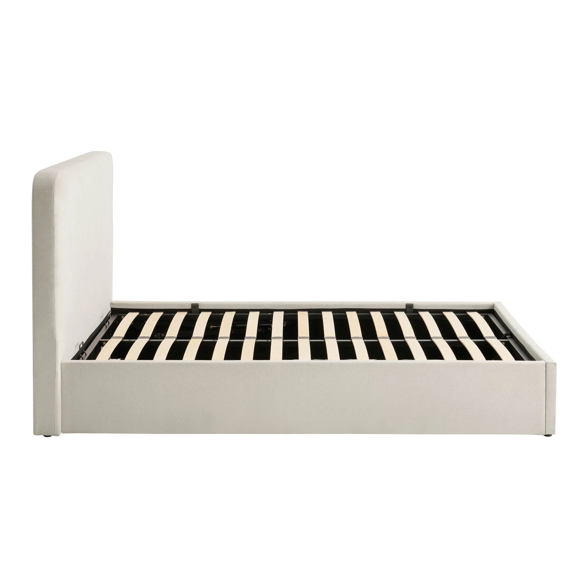 Storage Bed - Cream Linen