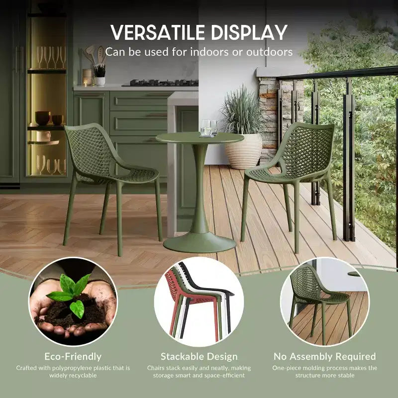 WestinTrends Playa 5-Piece Outdoor Square Dining Table Patio Set with Stackable Patio Dining Chairs