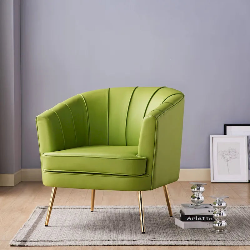 Contemporary Upholstered Accent Chair – Blue / Pink / Orange / Lilac / Green / Purple, Mid-Century Style, Seats 1