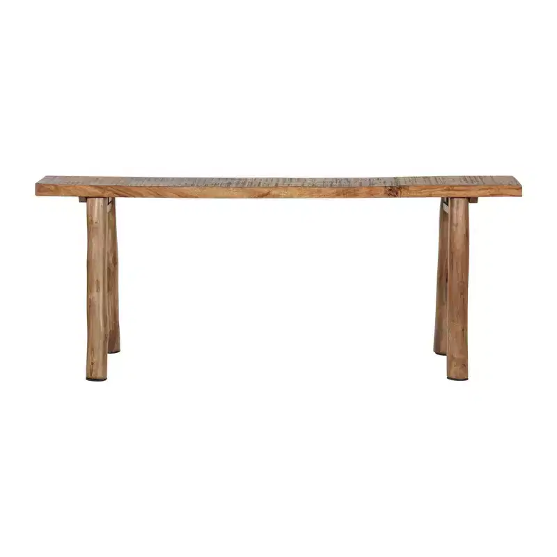 East at Main Acacia Skinny Bench Brown: Solid Wood, Rectangular, Unupholstered, Entryway Seating
