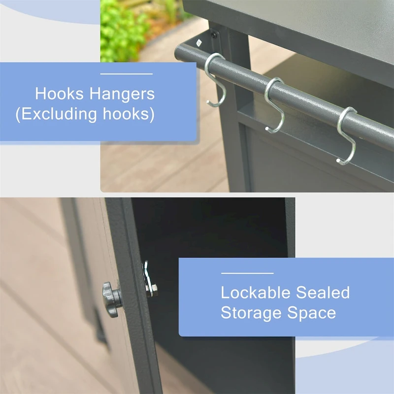 Grill Carts Outdoor Storage Cabinet with Wheels