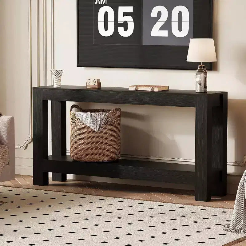 63 Entryway Console Table with 2 Drawers, Narrow Wooden Sofa Table for Living Room, Hallway, or Foyer, Accent Storage Table