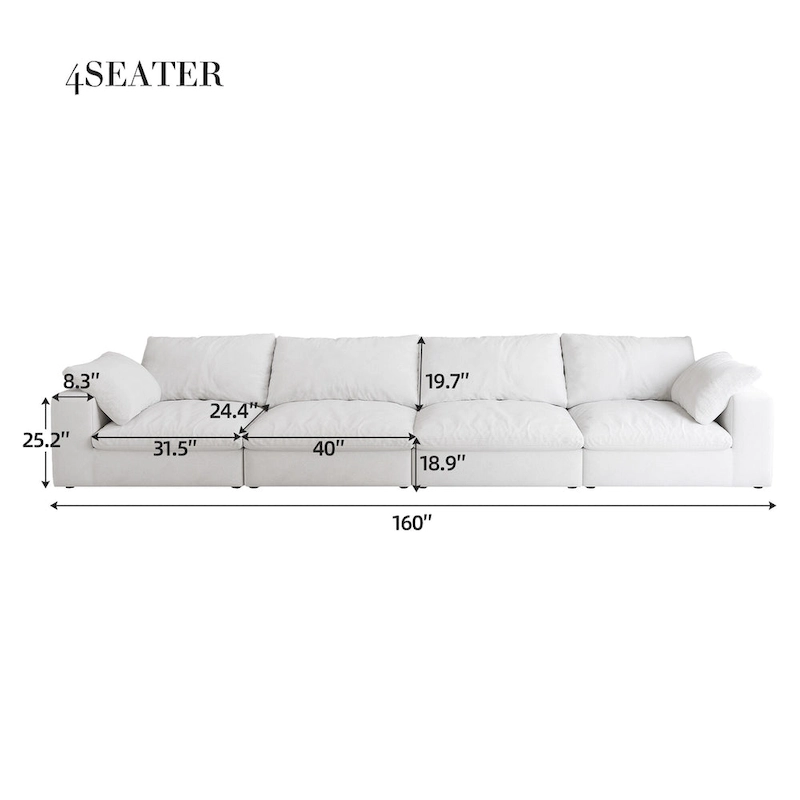 Large Size Modular Cloud Sofa Down Sofa Bed for Living Room