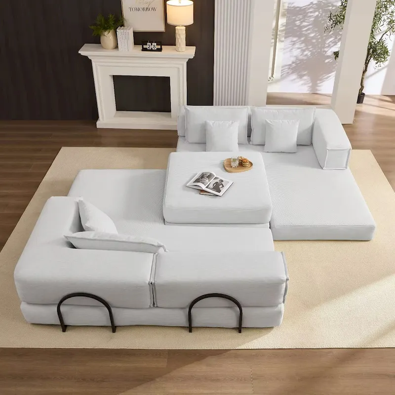 118.2 Oversized Upholstered Sectional Sofa, DIY Corduroy Sofa