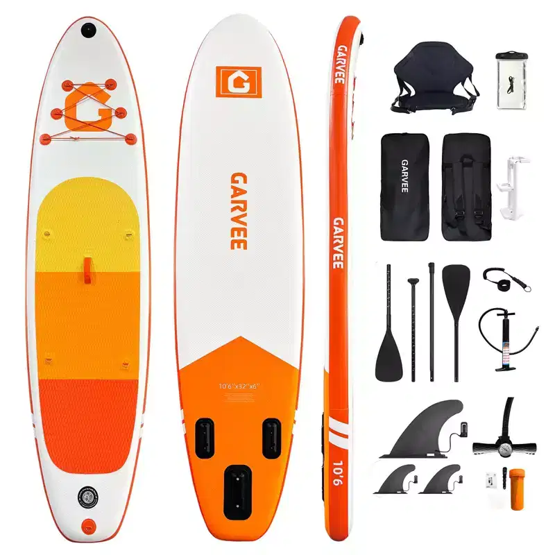 Inflatable Stand Up Paddle Board (SUP) with Premium Accessories, 2-in-1 Paddle, Wide Stable Design, Non-Slip Deck for Adults & Youth