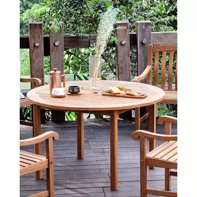 Sonoma Lane Gresham 5pc Teak Wood Outdoor Dining Set - Weather-Resistant