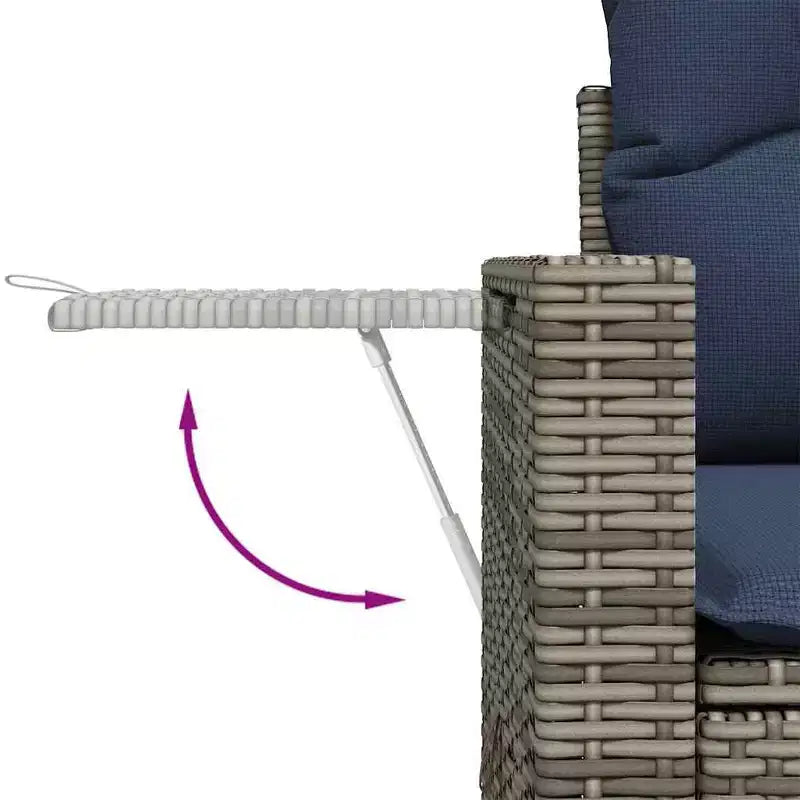 vidaXL 9 Piece Garden Sofa Set with Cushions Grey Poly Rattan