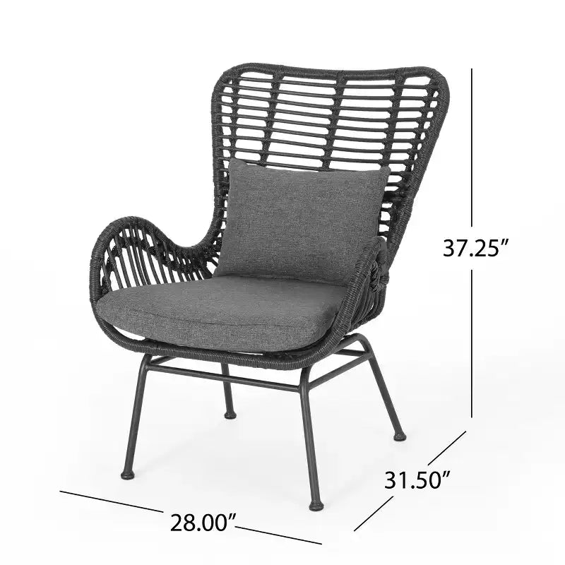 Christopher Knight Home Bechtel Outdoor Wicker and Tempered Glass 5 Piece Chat Set with Ottomans