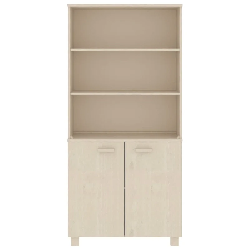Drawer Cabinet Bookshelf with Storage Shelves Solid Wood Pine - 33.5 x 13.8 x 70.9