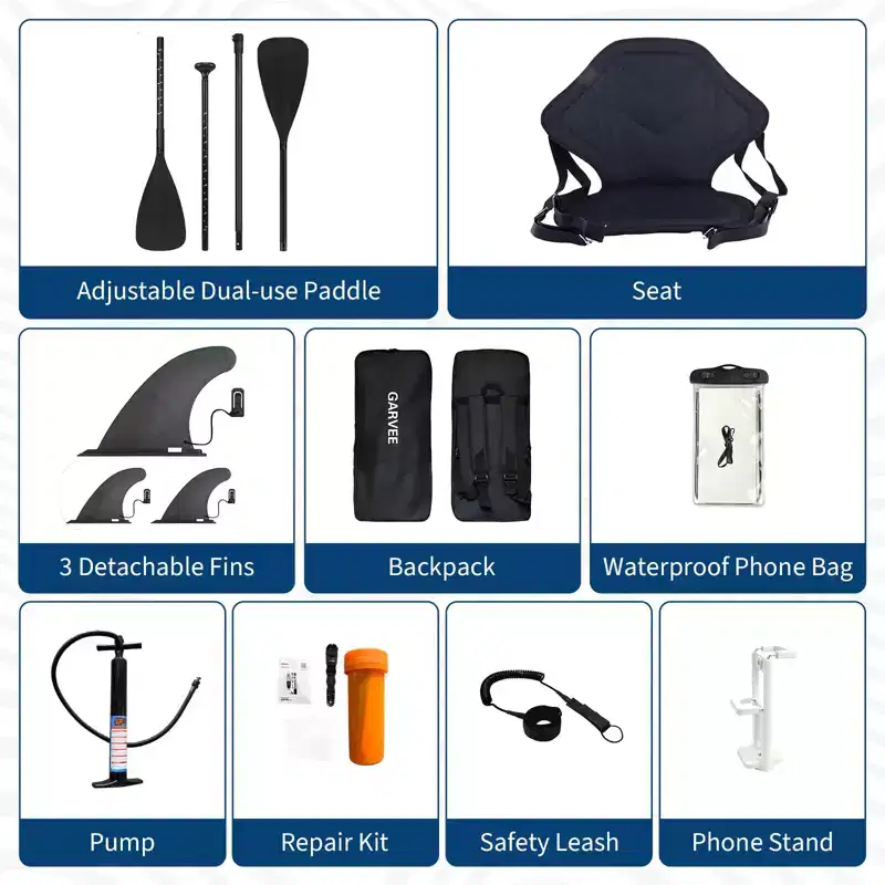 Inflatable Stand Up Paddle Board (SUP) with Premium Accessories, 2-in-1 Paddle, Wide Stable Design, Non-Slip Deck for Adults & Youth