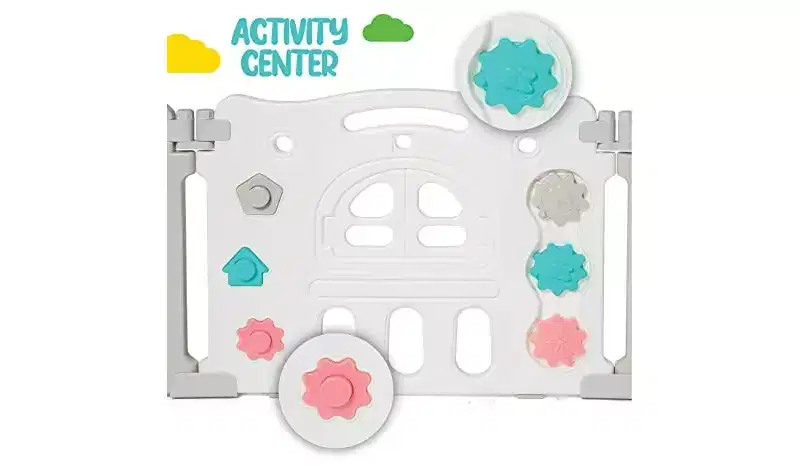 14-Panel Baby Playpen with Adjustable Shape and Foldable Design