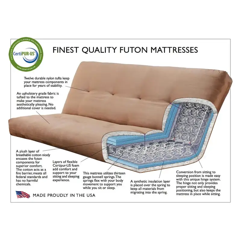 Washington Full-size Futon Frame with Mattress