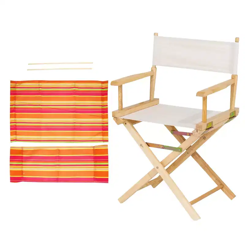 Unique Bargains Canvas Director Chair Replacement Round Sticks Set Multicolor 5 Pcs