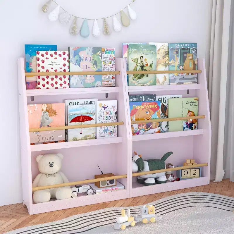 3-Tier Kids Bookshelf – Pink
