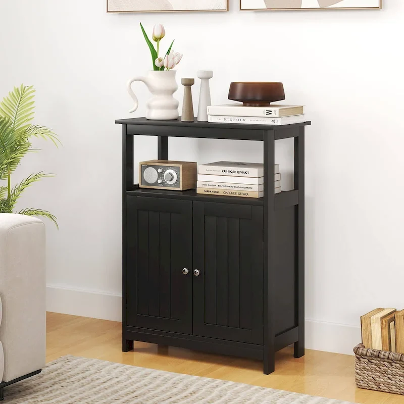 Bathroom Floor Cabinet Freestanding Storage Organizer with 2 - See Details