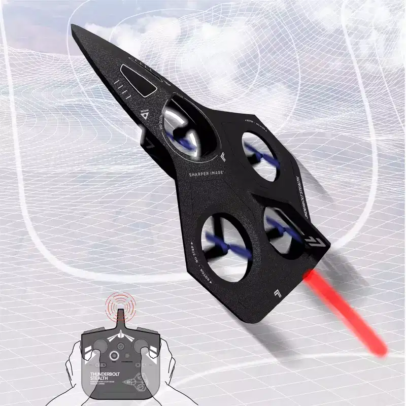 Sharper Image Thunderbolt Stealth Drone: Remote Controlled, Gyroscopic Stabilization, Indoor Use, Beginner Skill Level
