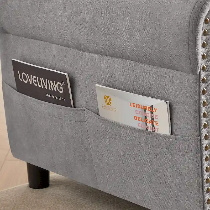 106.69 4 Seater L Shaped Reversible Sectional Sofa with Side Storage Bags