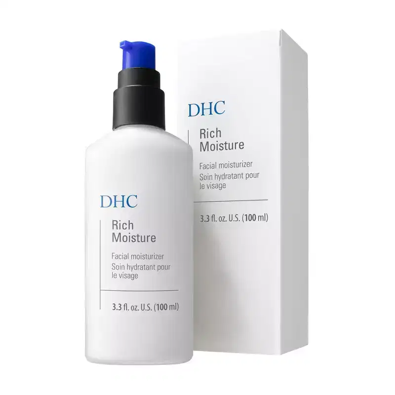 DHC Rich Moisture Lightweight Facial Moisturizer - 3.3 fl oz: Deep Hydration with Vitamin E & Olive Oil, Unscented