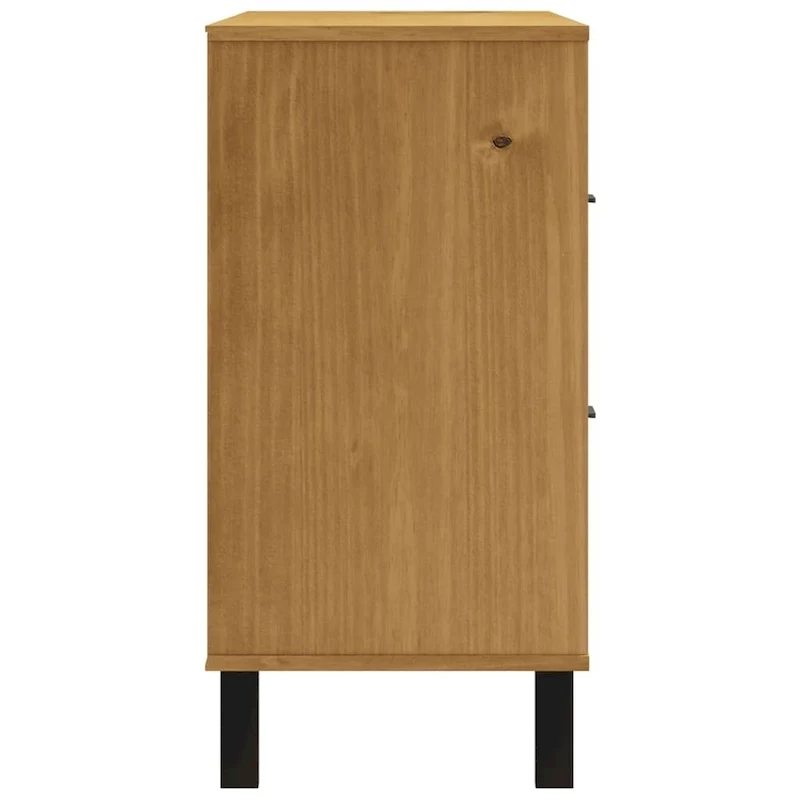 Sideboard with Glass Door 43.3x15.7x31.5 Solid Wood Pine