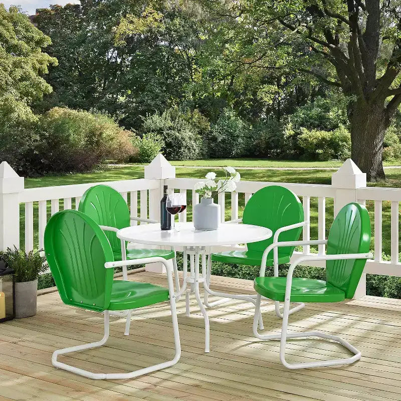 HomeStock Griffith 5Pc Outdoor Metal Dining Set - Table & 4 Chairs
