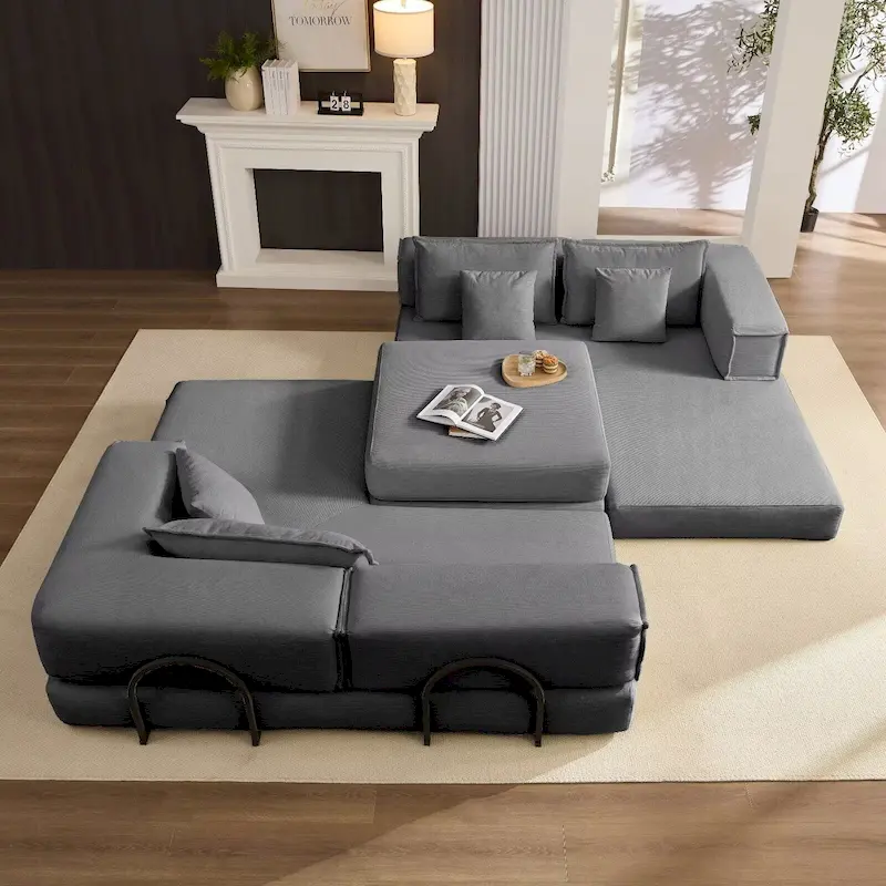 118.2 Oversized Upholstered Sectional Sofa, DIY Corduroy Sofa