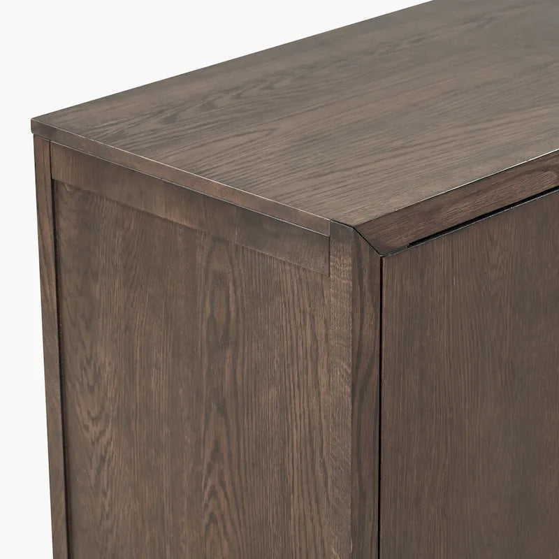 2-Door Wood Cabinet with Adjustable Shelf and Oak Legs