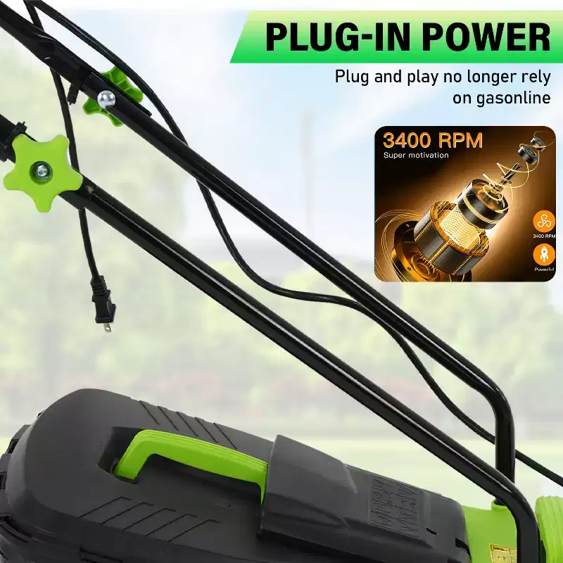 BestMassage Electric Lawn Mower Grass Cutter Machine Corded 12 Amp Dethatcher