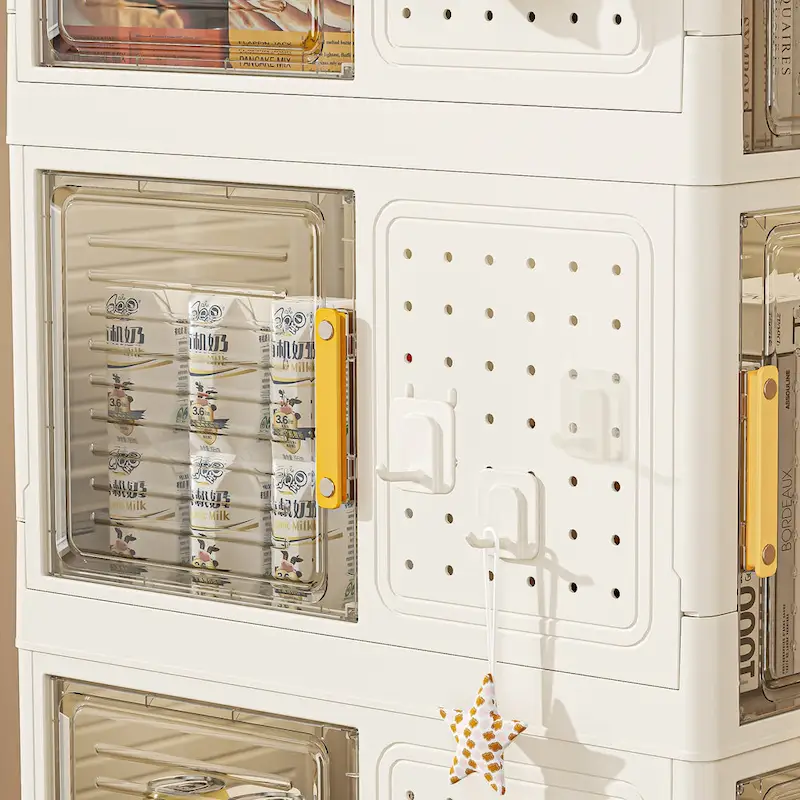 4-Tier Rolling Storage bookcase with Wheels, Large Capacity Storage bins, Mobile Multifunction Utility Rolling Storage Organizer