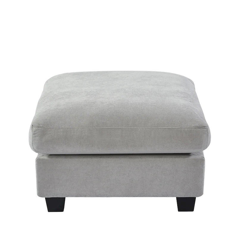 L-Shape Sectional Sofa with Reversible Chaise and Feather-Filled Cushions